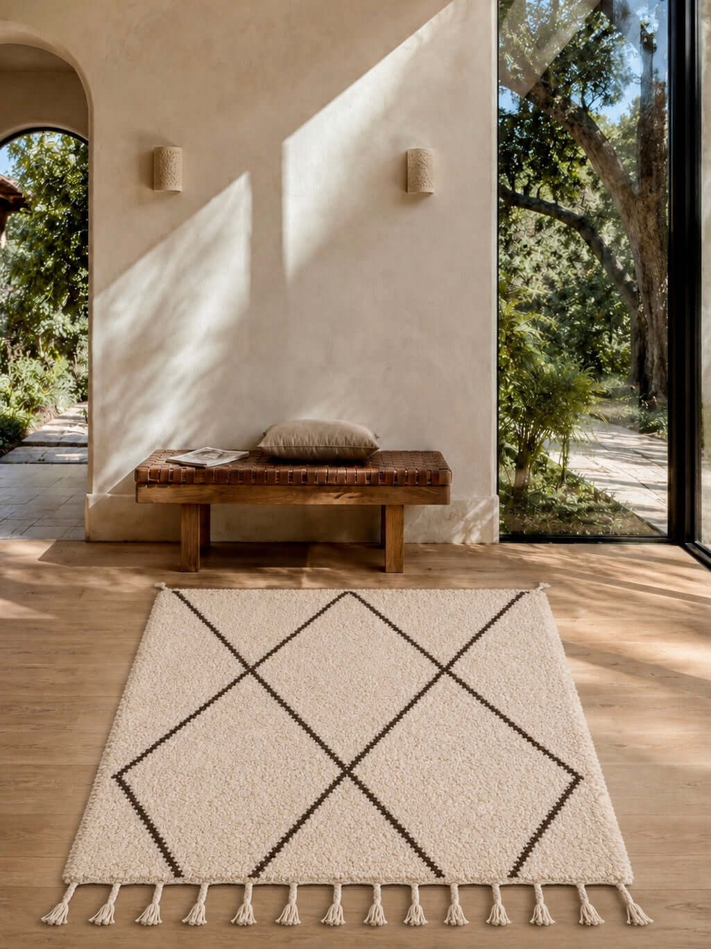 Beni Ouarain tapis motifs chocolat